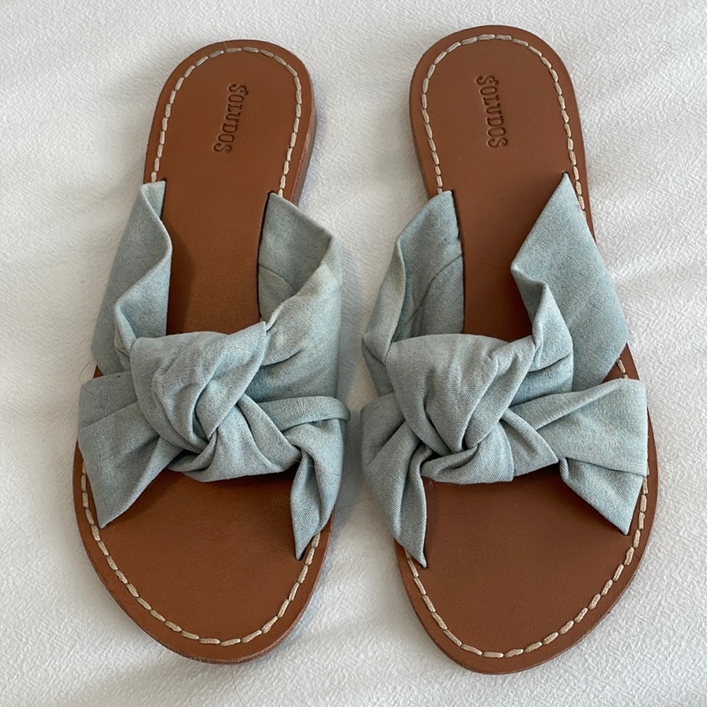 Soludos Blue Slide Sandals